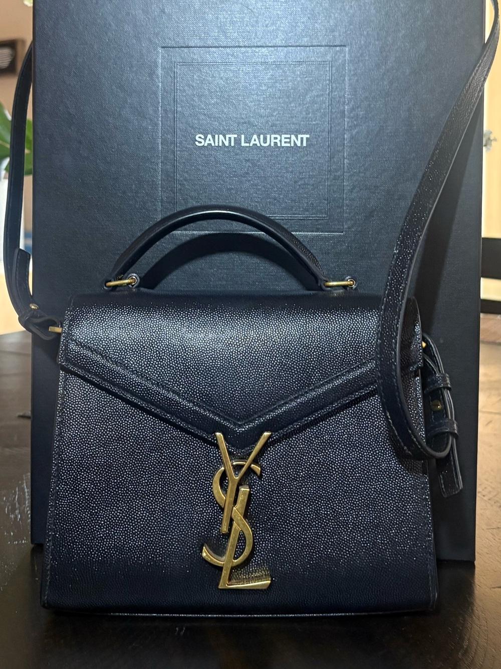 Cassandra Mini Top Handle Bag in Grain De Poudre Embossed Leather
